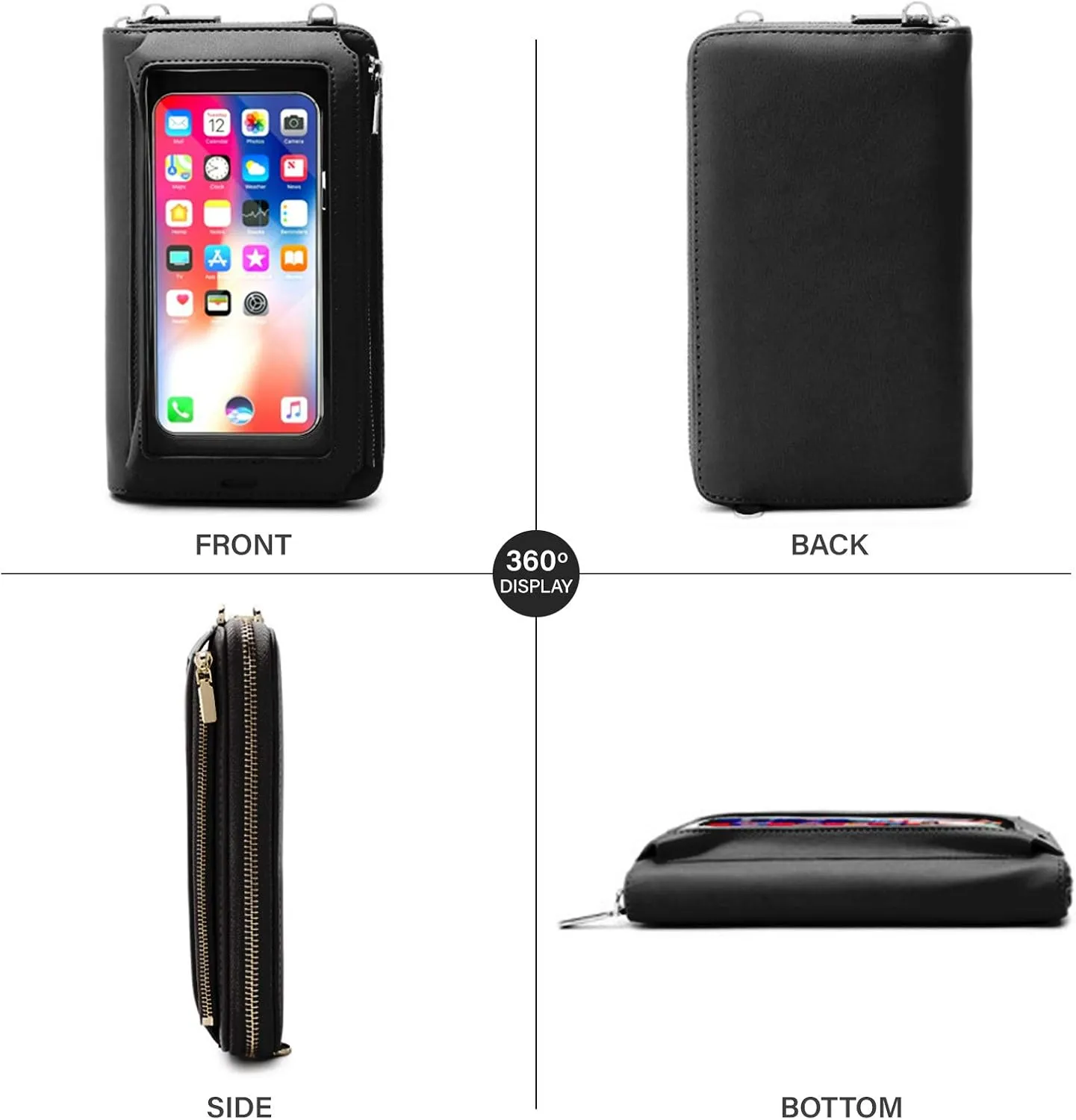 Women Touch Screen Purse Small Crossbody Phone Bag RFID Protection Wristlet Cell Phone Wallet