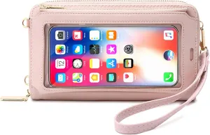 Women Touch Screen Purse Small Crossbody Phone Bag RFID Protection Wristlet Cell Phone Wallet