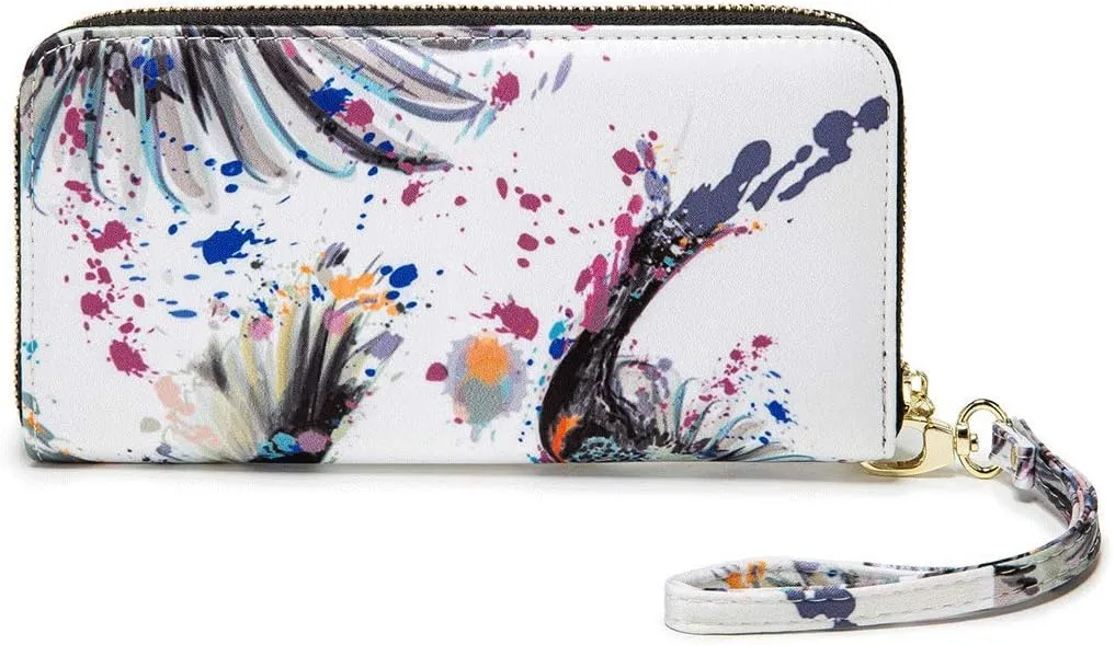 Women Wallet Card RFID For Womens Holder Blocking Credit Small Zipper Purse Pocket Bifold Slim Coin ID Ladies Wristlet Clutch Large Capacity Window Case Travel Zip Women's