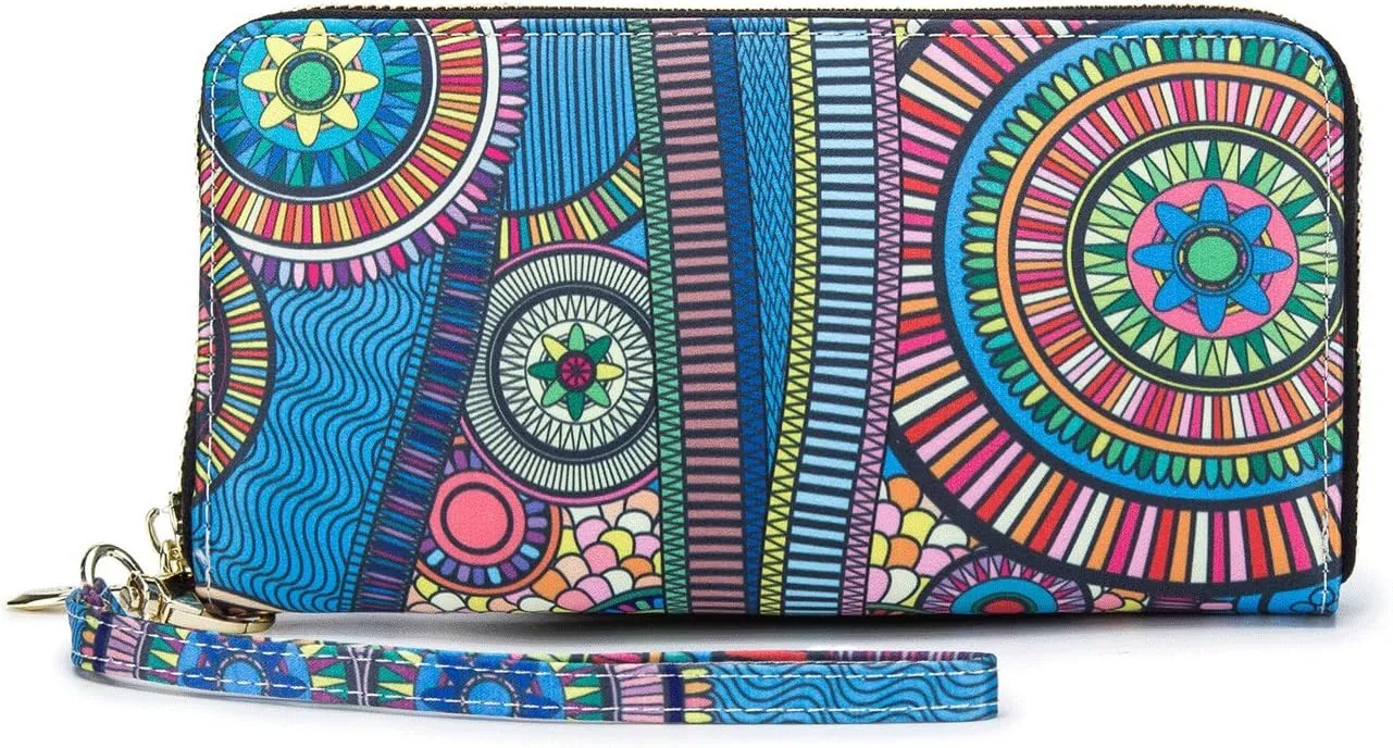 Women Wallet Card RFID For Womens Holder Blocking Credit Small Zipper Purse Pocket Bifold Slim Coin ID Ladies Wristlet Clutch Large Capacity Window Case Travel Zip Women's