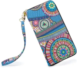 Women Wallet Card RFID For Womens Holder Blocking Credit Small Zipper Purse Pocket Bifold Slim Coin ID Ladies Wristlet Clutch Large Capacity Window Case Travel Zip Women's