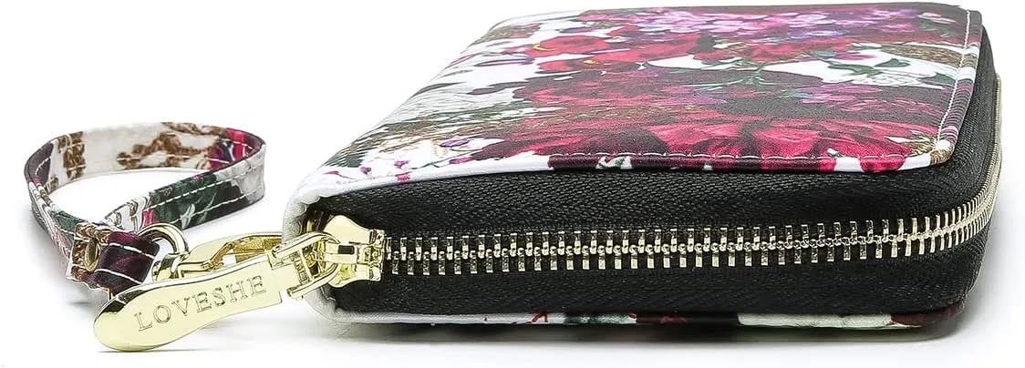 Women Wallet Card RFID For Womens Holder Blocking Credit Small Zipper Purse Pocket Bifold Slim Coin ID Ladies Wristlet Clutch Large Capacity Window Case Travel Zip Women's