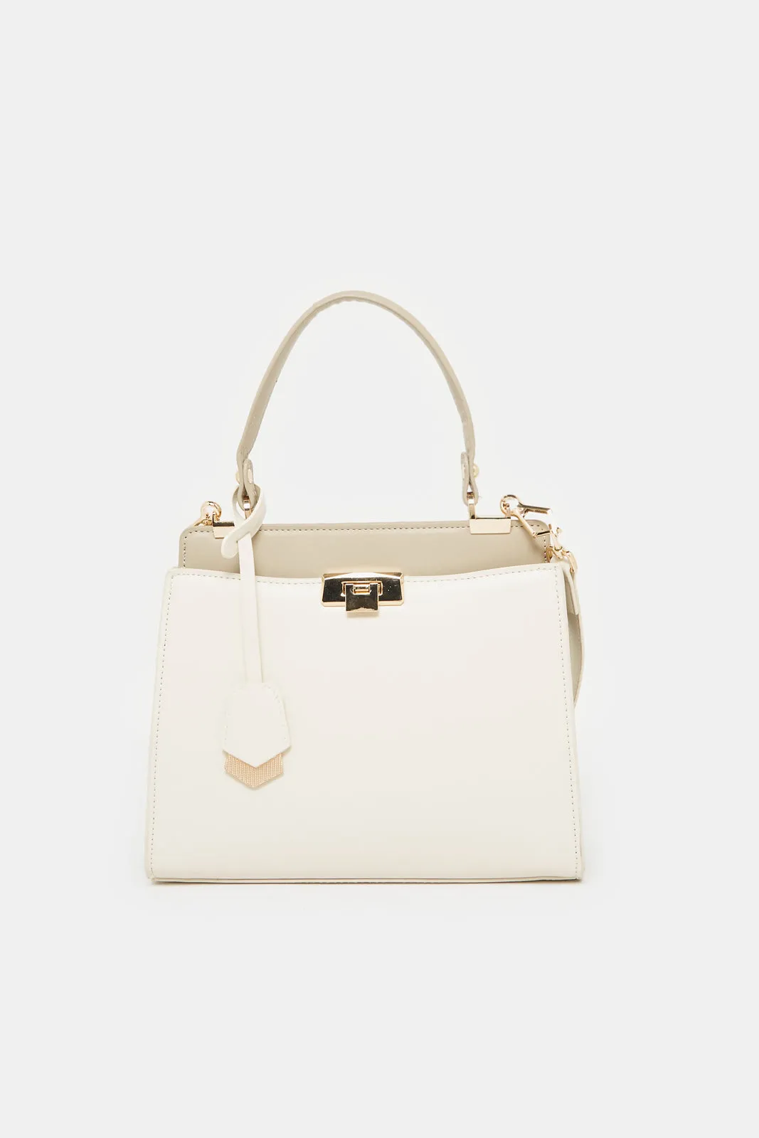 Women White Embellished Day Bag