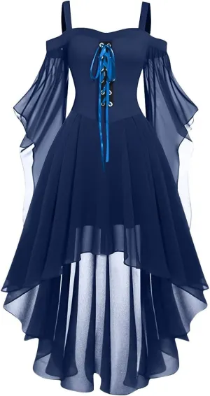 Women Witch Dress 2024 Lace Off Shoulder Gothic Dresses Plus Size Renaissance Dress Vintage Cocktail Dresses