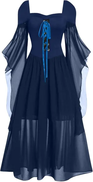 Women Witch Dress 2024 Lace Off Shoulder Gothic Dresses Plus Size Renaissance Dress Vintage Cocktail Dresses