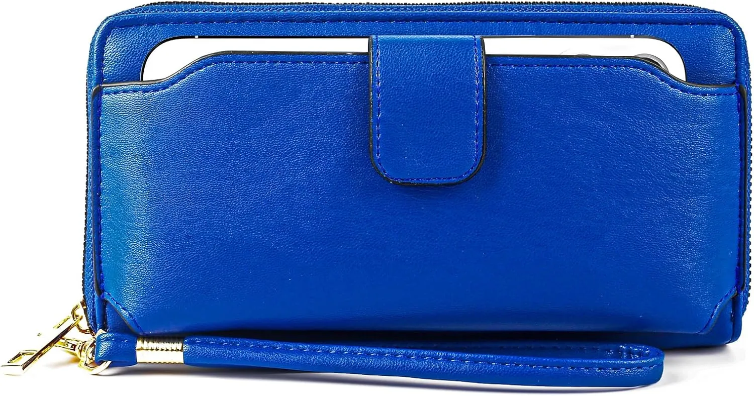 Women Wristlet Wallet with Cell Phone Holder RFID