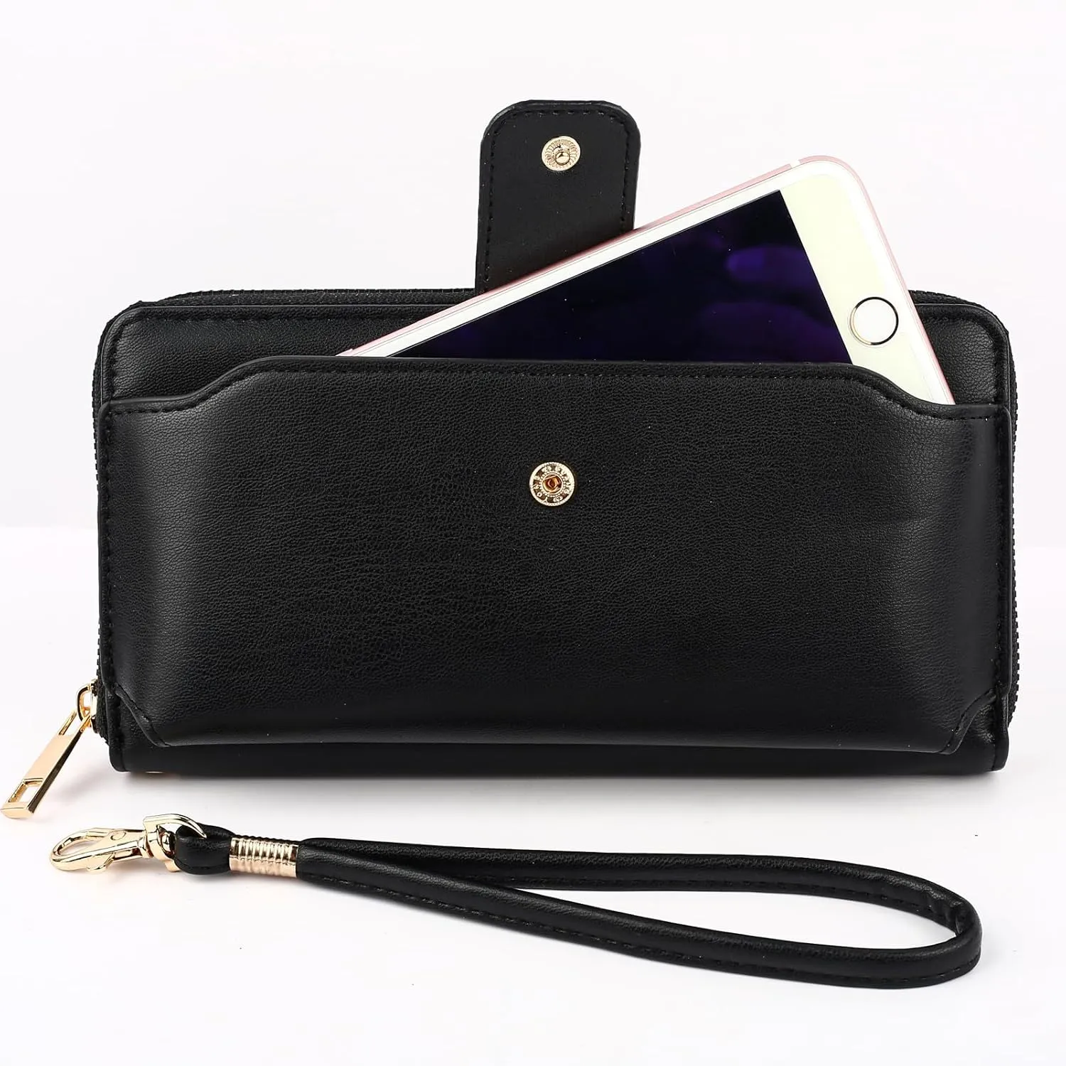 Women Wristlet Wallet with Cell Phone Holder RFID