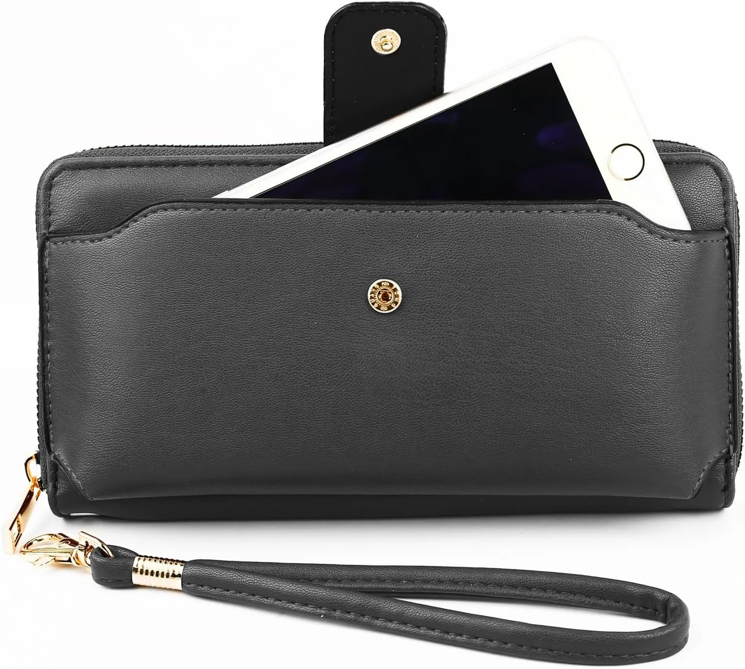 Women Wristlet Wallet with Cell Phone Holder RFID