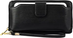 Women Wristlet Wallet with Cell Phone Holder RFID