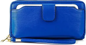 Women Wristlet Wallet with Cell Phone Holder RFID
