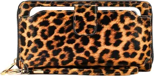 Women Wristlet Wallet with Cell Phone Holder RFID
