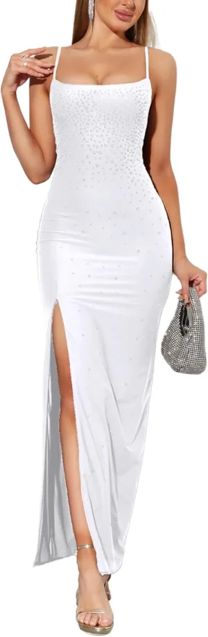 Women's Bodycon Maxi Dress 2025 Elegant Classy Formal Wedding Guest Gala Cocktail Party Tight Fitted Dresses