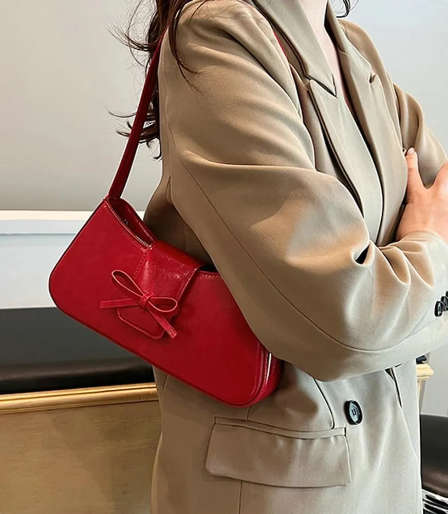 Women’s Bow-tie Hobo Handbags Fashion Y2k Purse Soft Designer Vegan Leather Shoulder Underarm Bag for Travel Shopping 2025