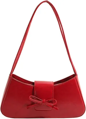 Women’s Bow-tie Hobo Handbags Fashion Y2k Purse Soft Designer Vegan Leather Shoulder Underarm Bag for Travel Shopping 2025