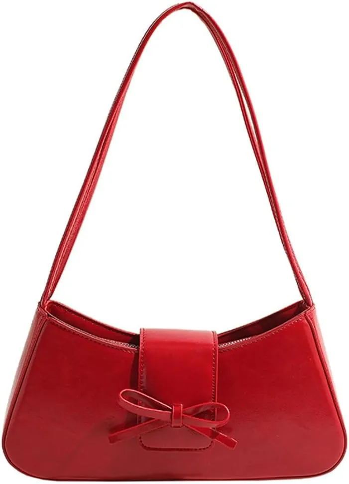 Women’s Bow-tie Hobo Handbags Fashion Y2k Purse Soft Designer Vegan Leather Shoulder Underarm Bag for Travel Shopping 2025
