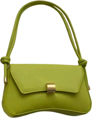 Women's Buckle Flap Square Shoulder Handbags Knot Strap Small Underarm Bag Purse