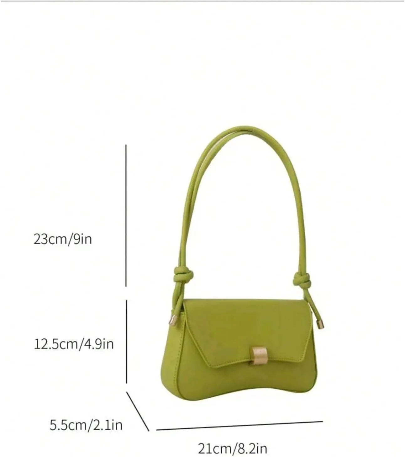 Women's Buckle Flap Square Shoulder Handbags Knot Strap Small Underarm Bag Purse
