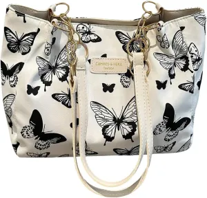 Women's Butterfly Graphic Tote Bags Chain Large Capacity Shoulder Bags Casual Purse