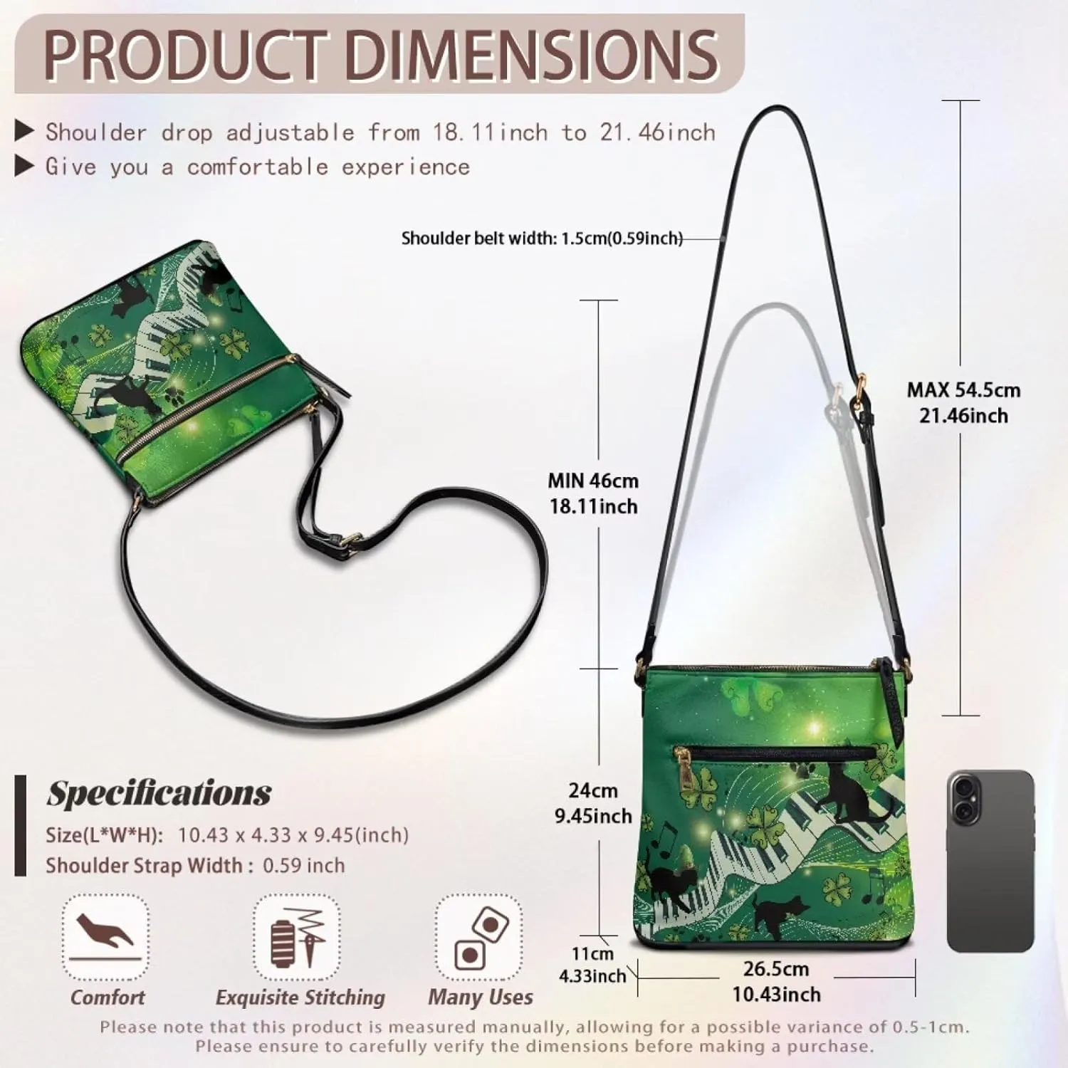 Women's Crossbody Bag Purse Shoulder Bag with Adjustable Strap,Trendy Leather Hobo Handbags Sling Bag Purse