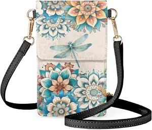 Womens Crossbody Purse Small Cell Phone Bag PU Leather Phone Key Holder Pouch