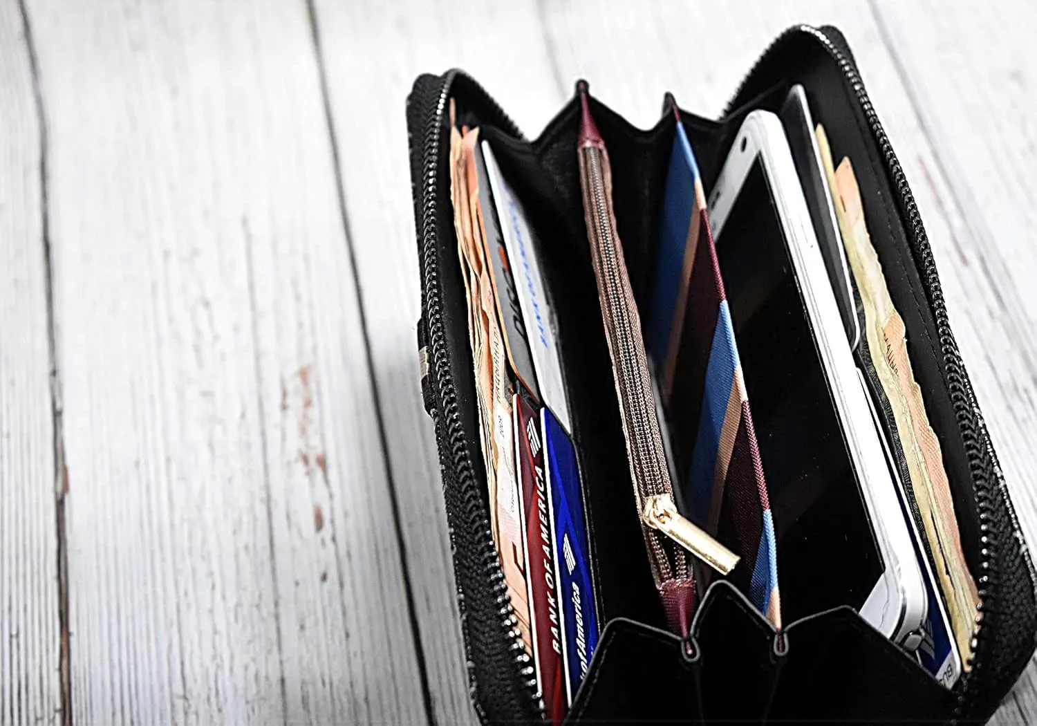 Women's Designer Wallet RFID Blocking DA Leather Wallets Large Phone Holder Wristlet wallets for women
