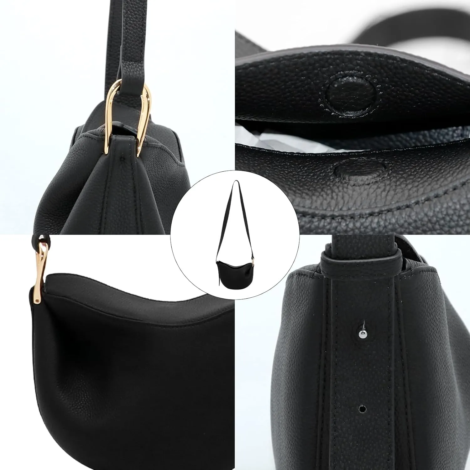 Women's Fashion Cowhide Shoulder Pea Crossbody Bag