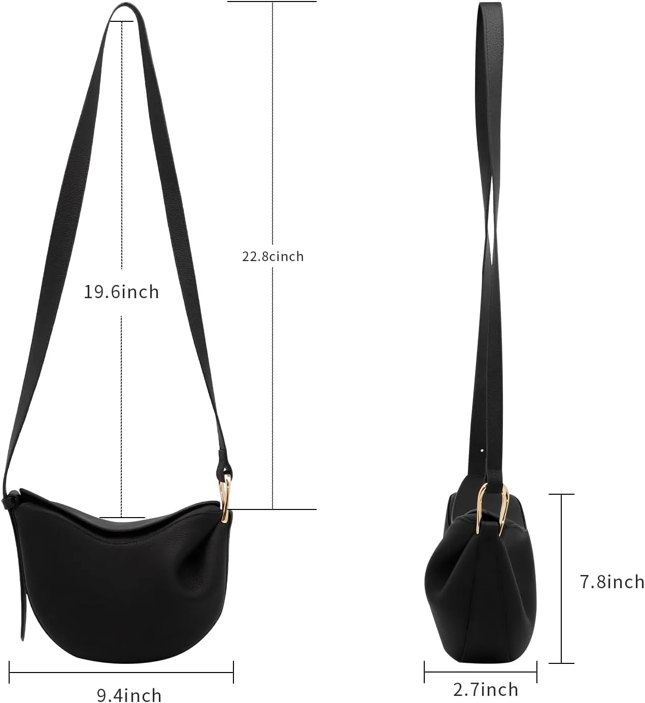 Women's Fashion Cowhide Shoulder Pea Crossbody Bag