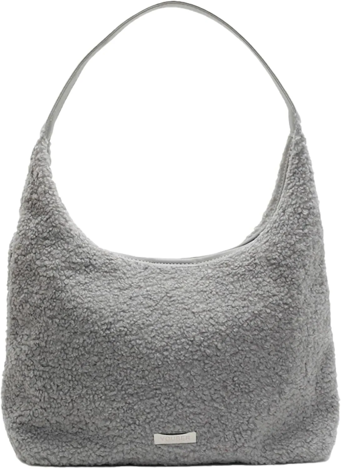Womens Faux Lamb Wool Tote Bag 2024 Fall Winter Plush Fleece Shoulder Bag PU Leather Strap Stylish Commuter Bag