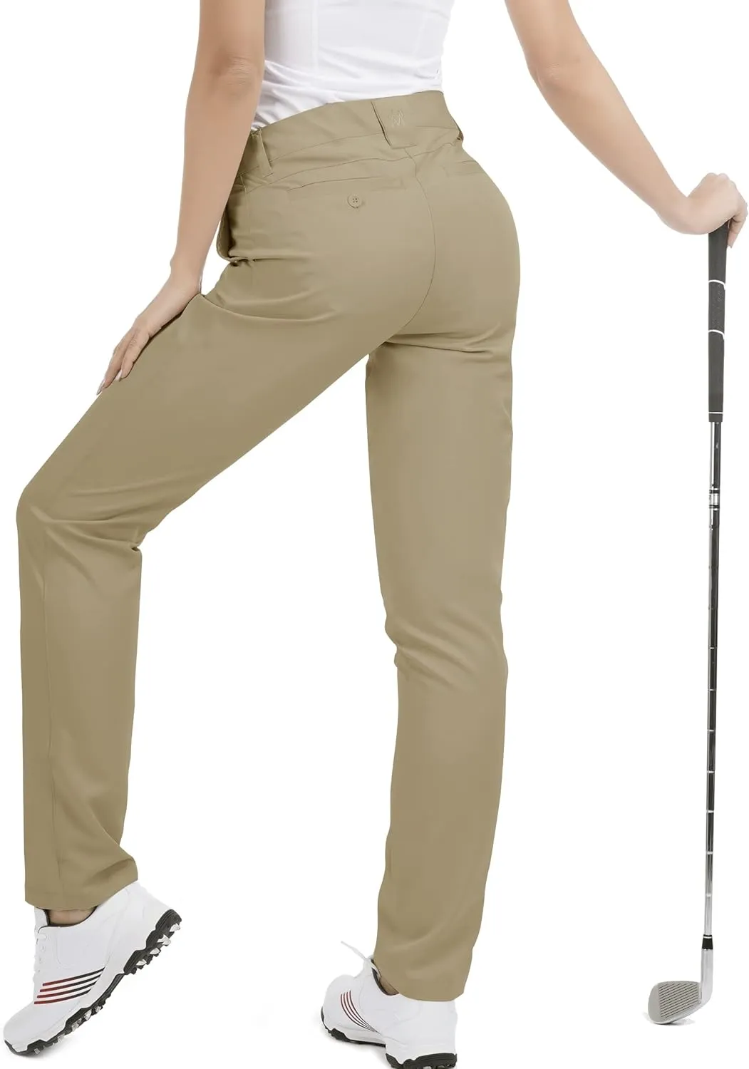 Women's Golf Pants Stretch Straight Lightweight Breathable Twill Work Chino Ladies Pants