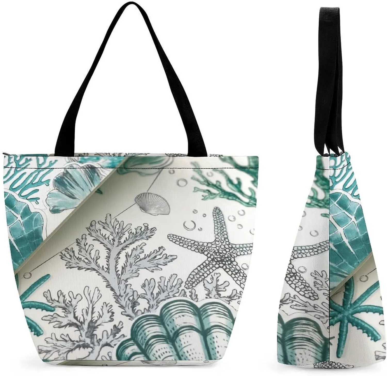 Women's Handbags Coral Reef Starfish Shopping Bag Leather Tote Bag Satchel Bags