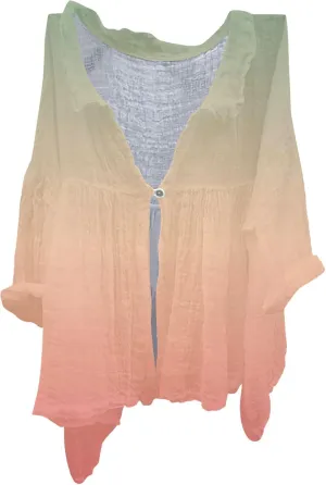 Womens Linen Button Down Shirts Women's Floral Butterfly Print Natural Autumn Casual Collared Blouses Loose Fit
