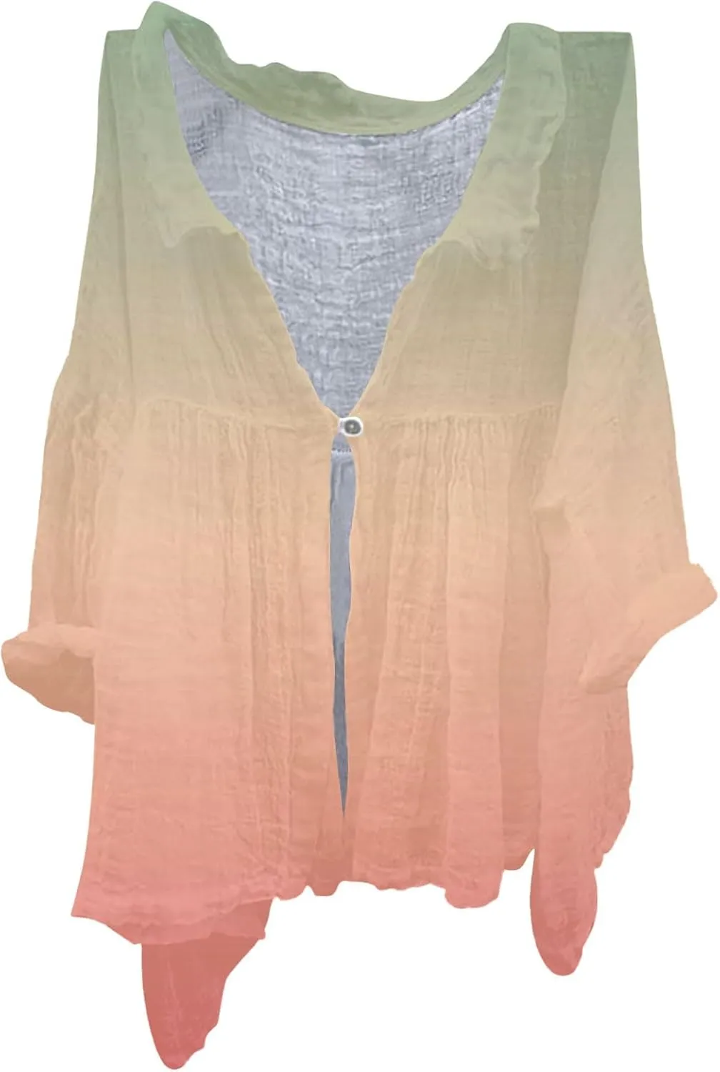 Womens Linen Button Down Shirts Women's Floral Butterfly Print Natural Autumn Casual Collared Blouses Loose Fit