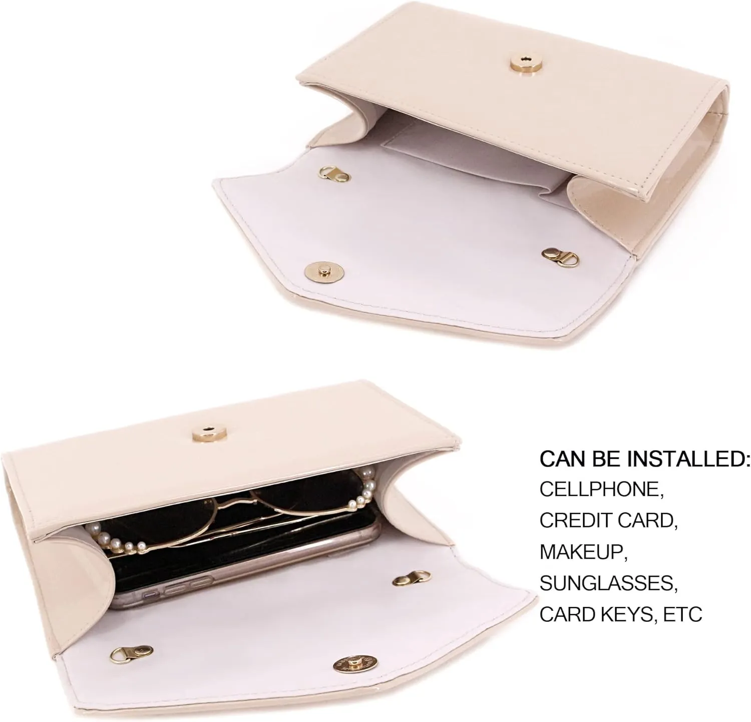 Women's PU Leather Clutches Evening Bag Wedding Purses Cocktail Prom Handbags