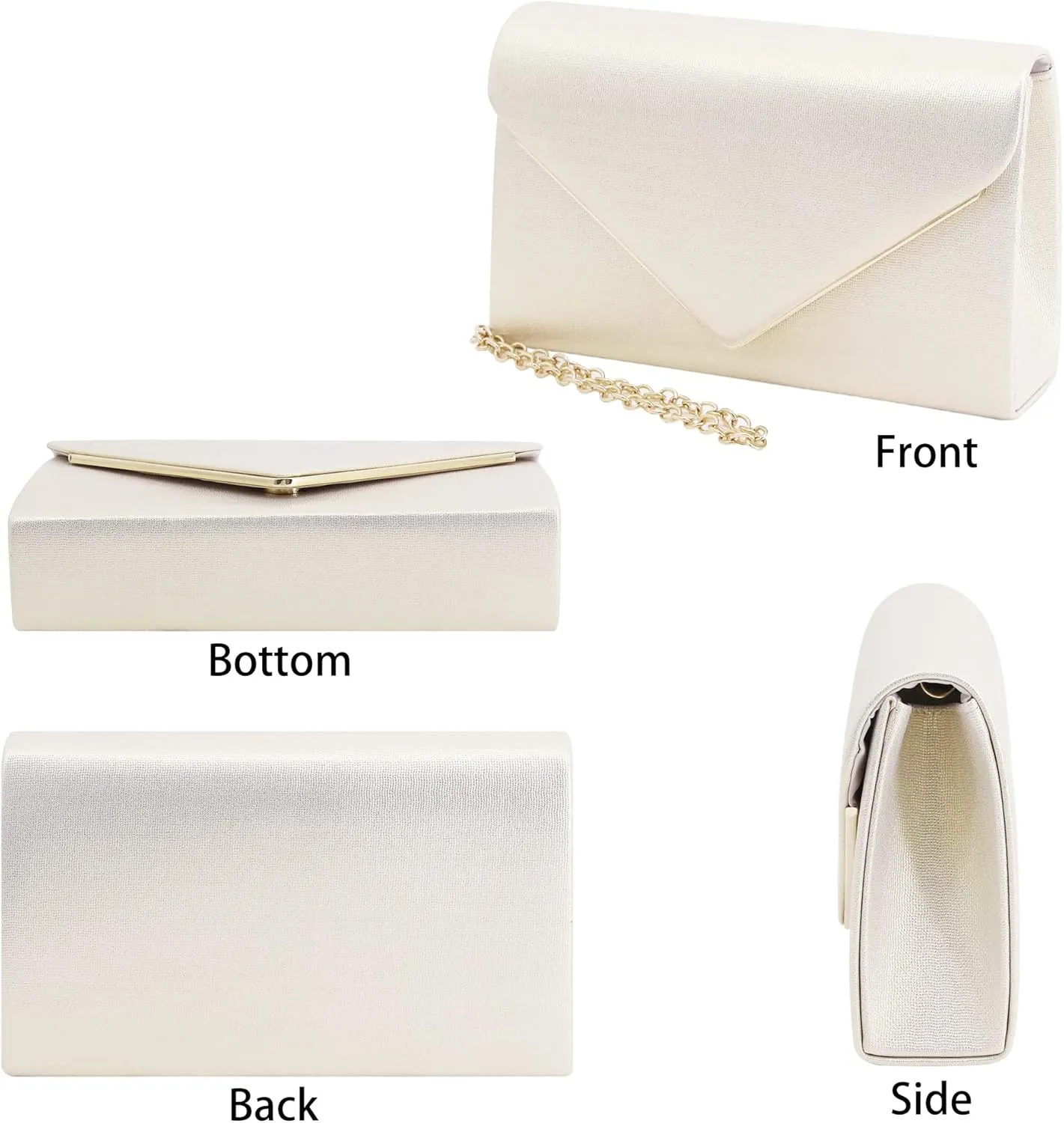 Women's PU Leather Clutches Evening Bag Wedding Purses Cocktail Prom Handbags