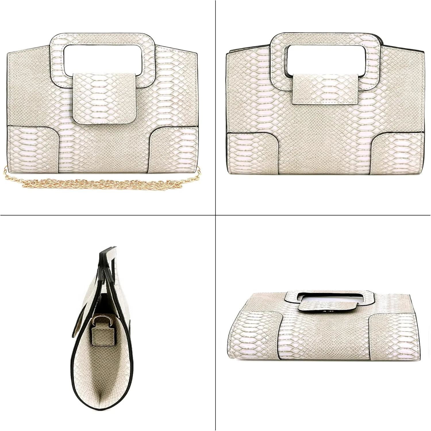 Women's PU Leather Clutches Evening Bag Wedding Purses Cocktail Prom Handbags