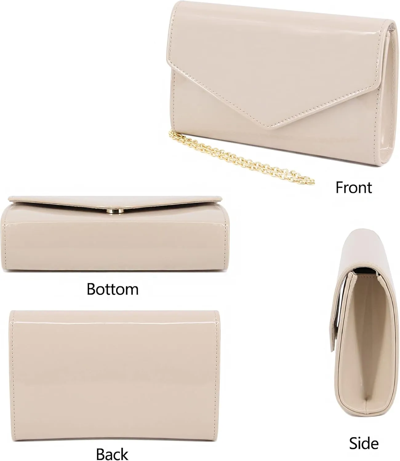 Women's PU Leather Clutches Evening Bag Wedding Purses Cocktail Prom Handbags