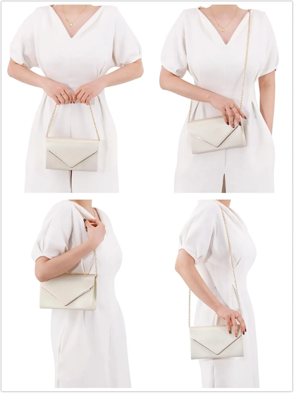 Women's PU Leather Clutches Evening Bag Wedding Purses Cocktail Prom Handbags