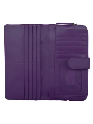 Women's Purple Smart Phone Leather Rfid Wallet