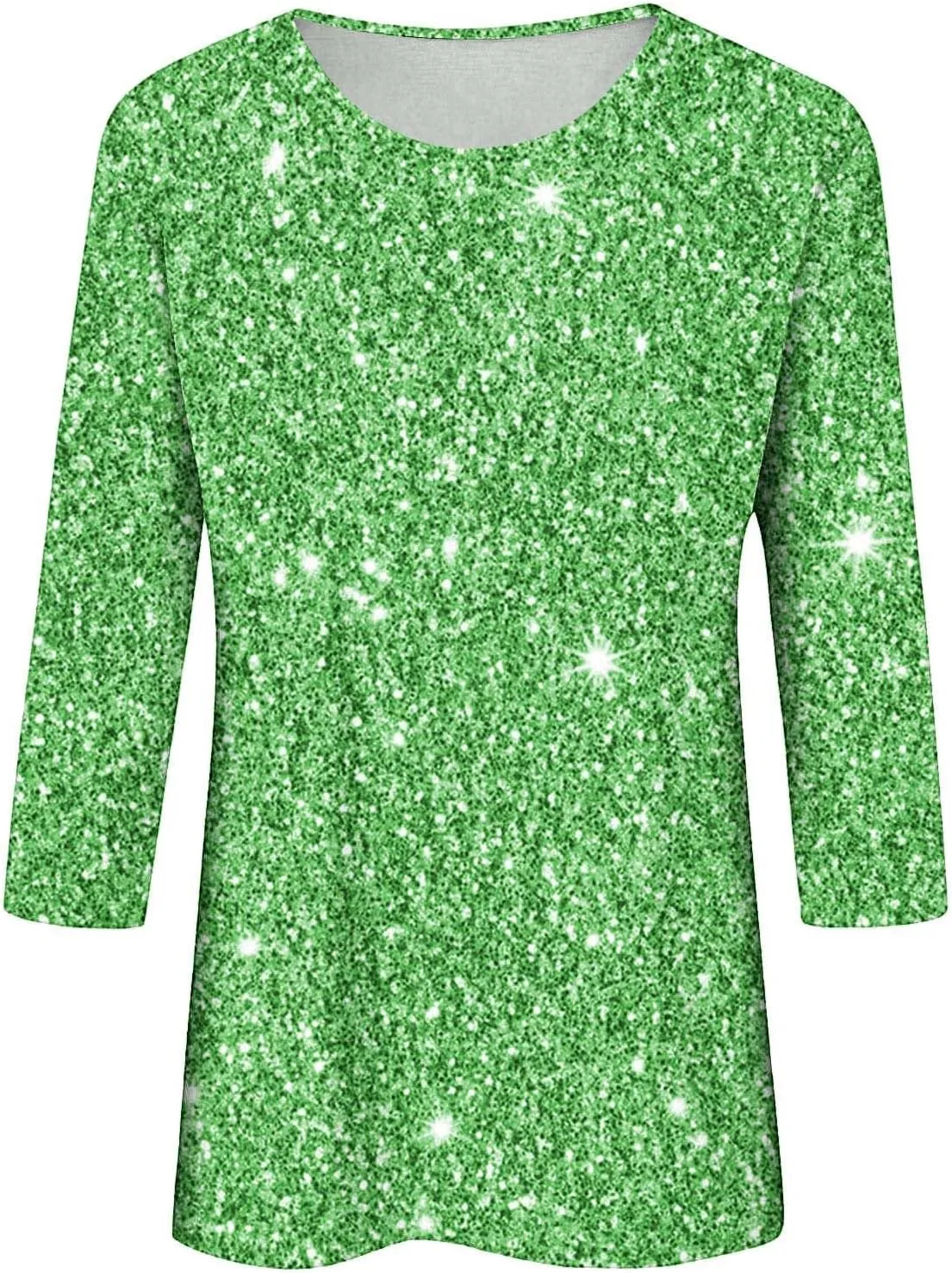 Womens Sparkle T Shirts Casual Glitter Dressy Flowy Tops Comfy Round Neck Long Sleeve Blouse Trendy 2024 Fall Clothes