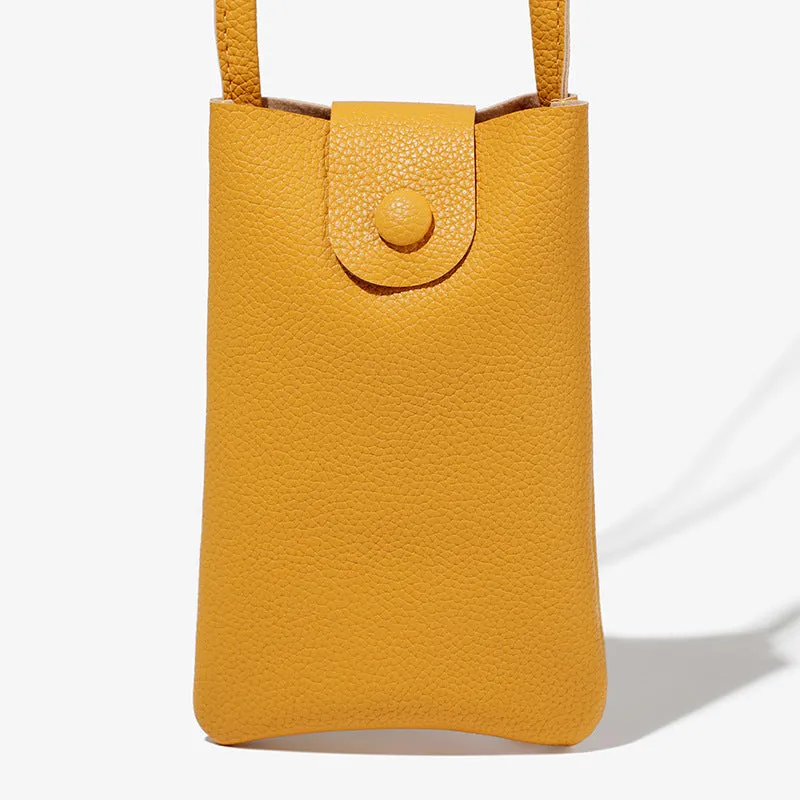 Women's Trendy Retro Textured Simple Mori Style Phone Bags