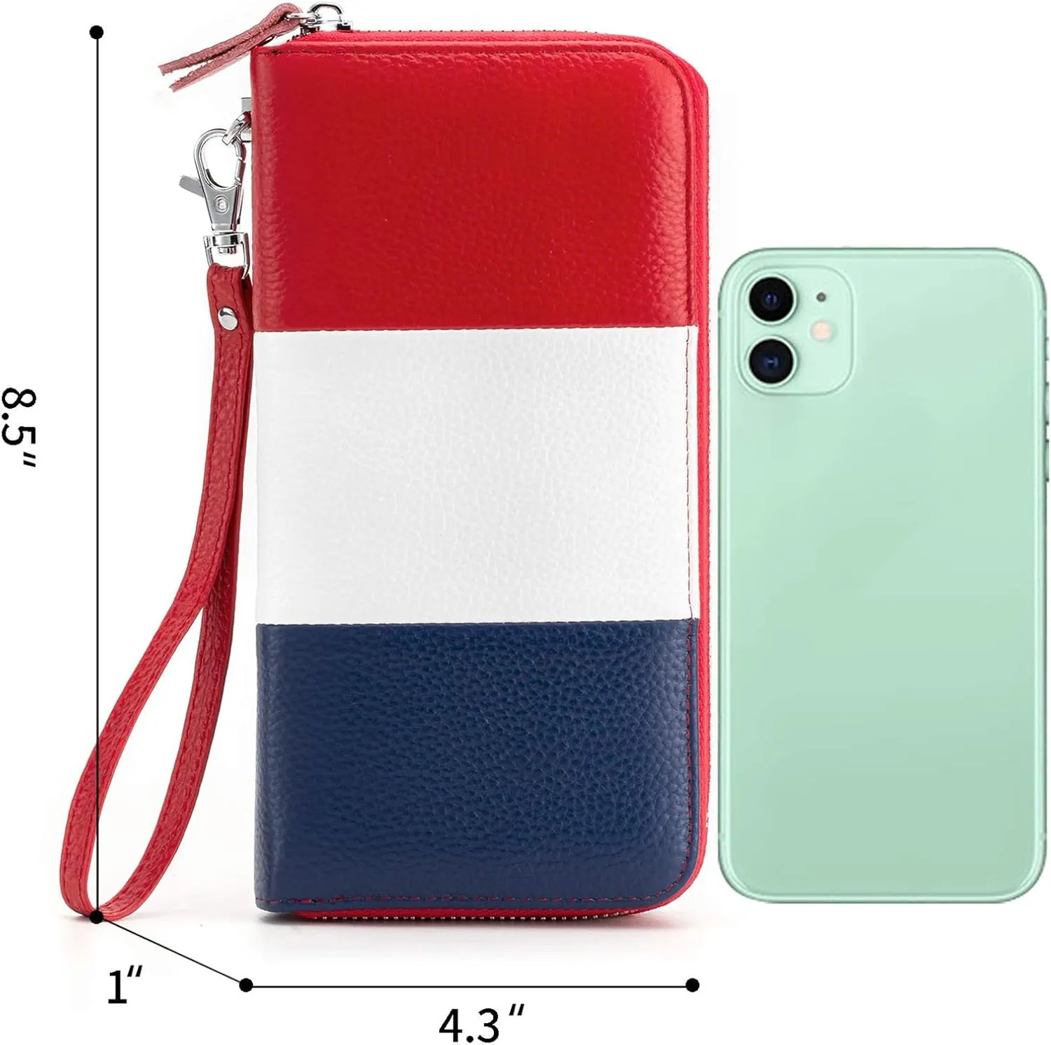 Womens Wallet RFID Blocking Genuine Leather Multi Credit Card Large Capacity Zip Around Clutch Travel Purse Wristlet