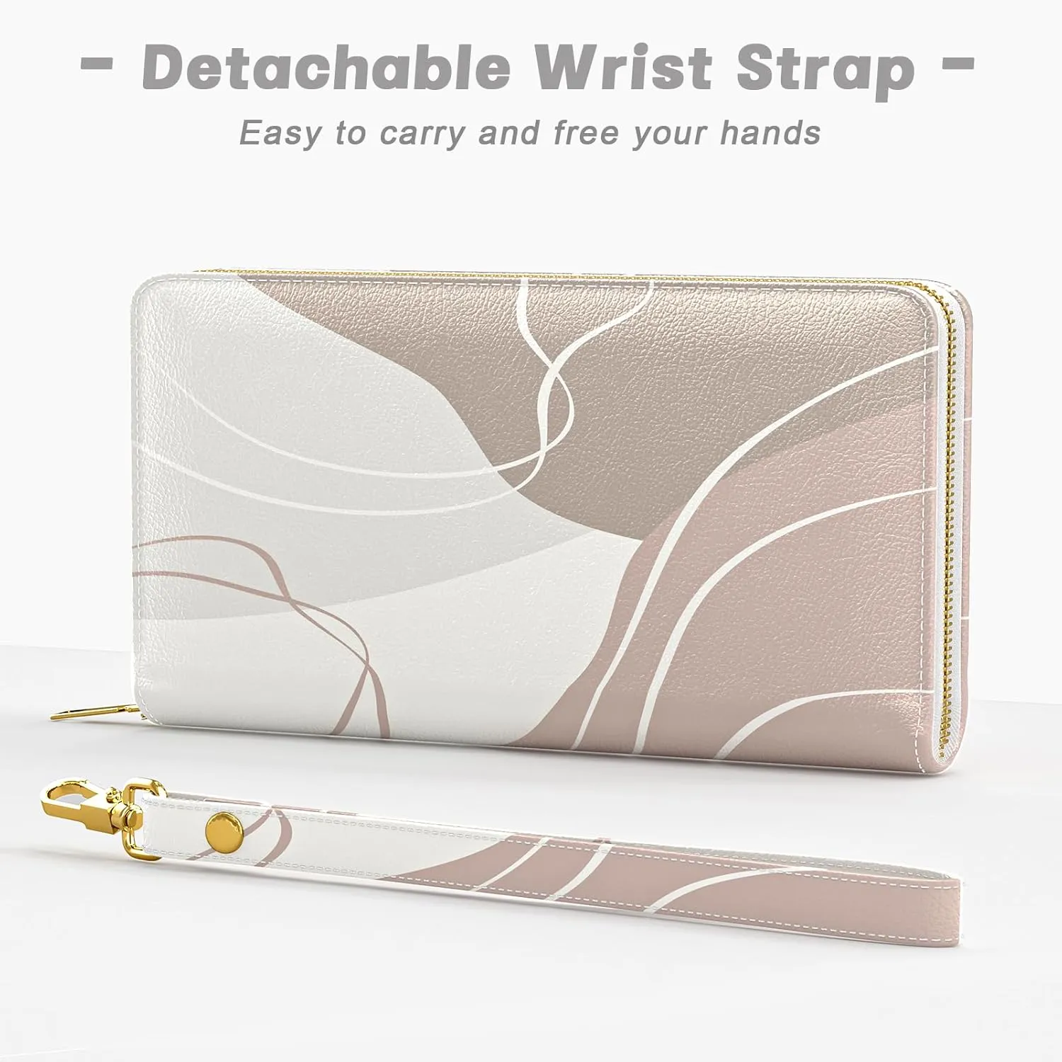 Womens Wallet, RFID Wristlet Wallets for Women, Ladies Clutch Purses, Large Travel Card Holder with Phone Holder