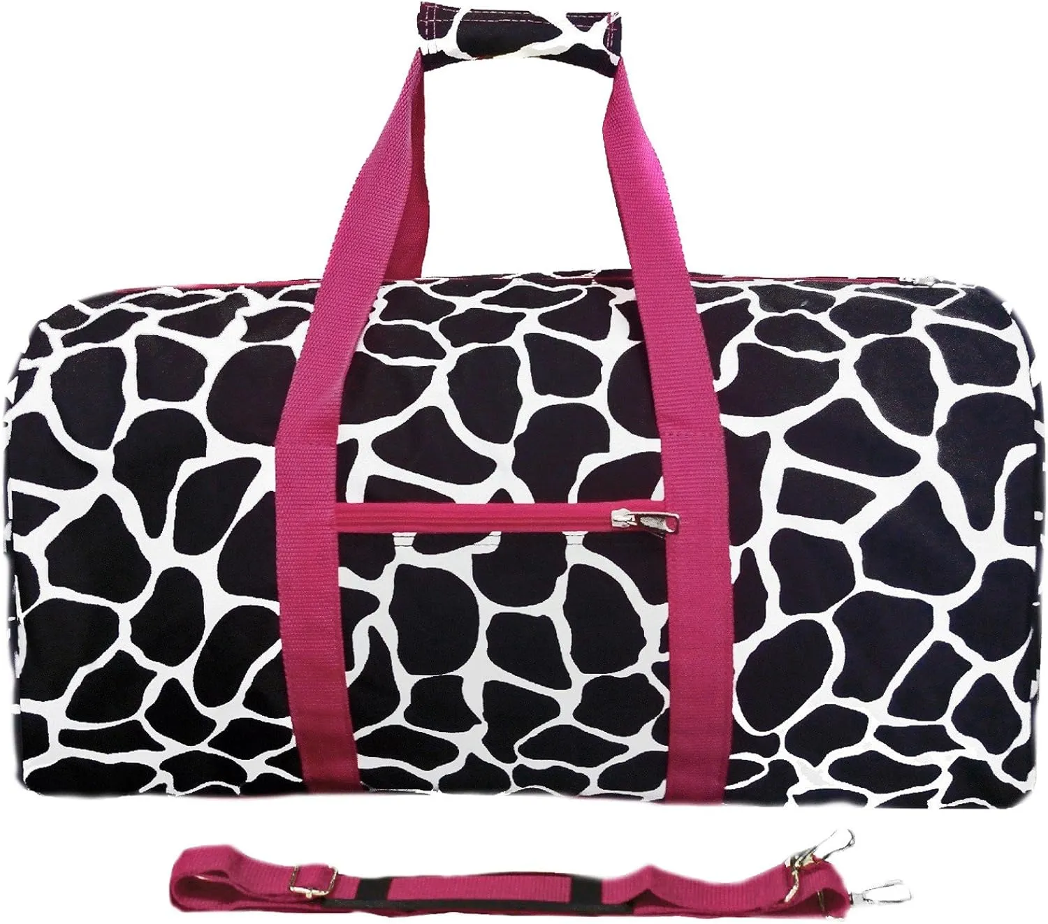 World Traveler 22" Duffle Bag, Fuchsia Trim Giraffe, One Size