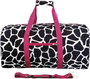 World Traveler 22" Duffle Bag, Fuchsia Trim Giraffe, One Size