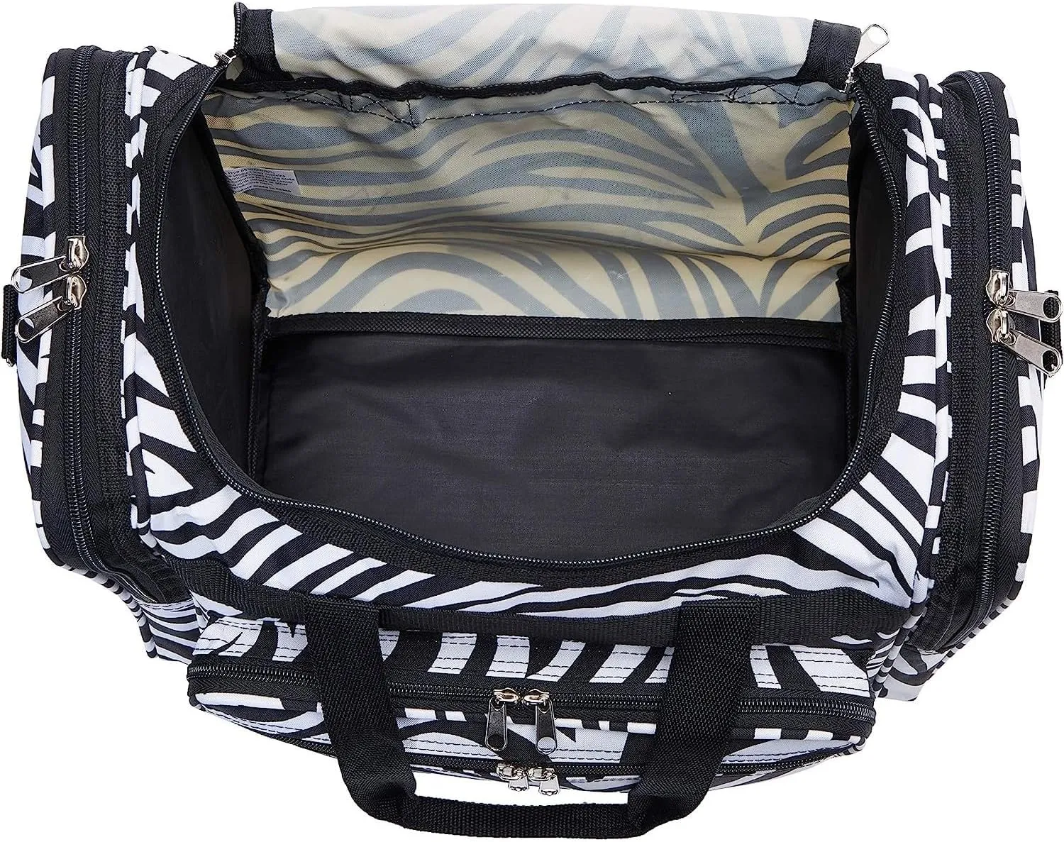 World Traveler 81T16-163 Duffle Bag, One Size, Black Trim Zebra