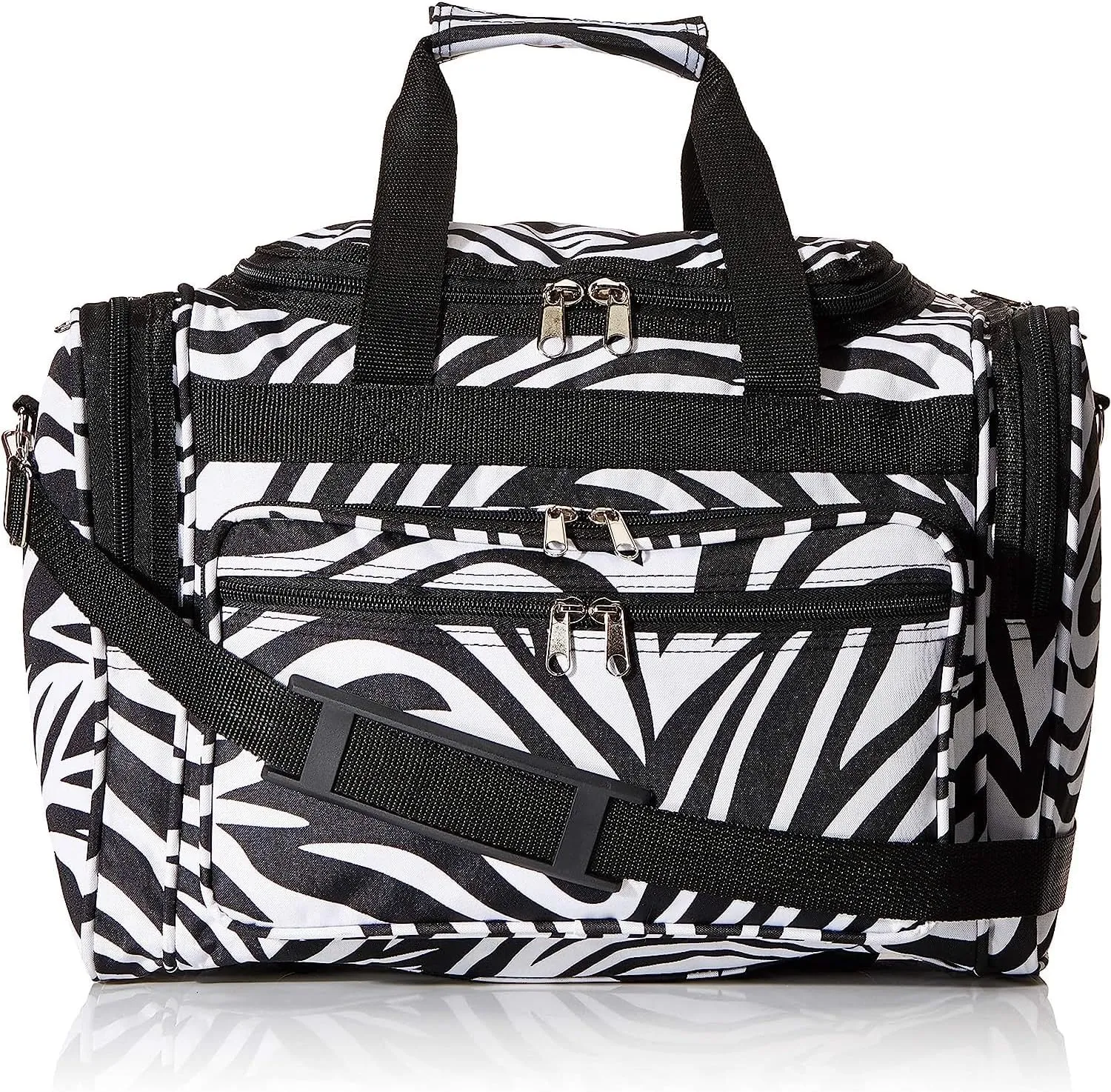 World Traveler 81T16-163 Duffle Bag, One Size, Black Trim Zebra