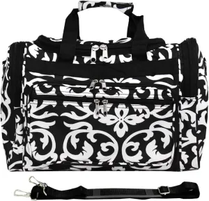 World Traveler 81T16-501-B Duffle Bag, One Size, Black Trim Damask