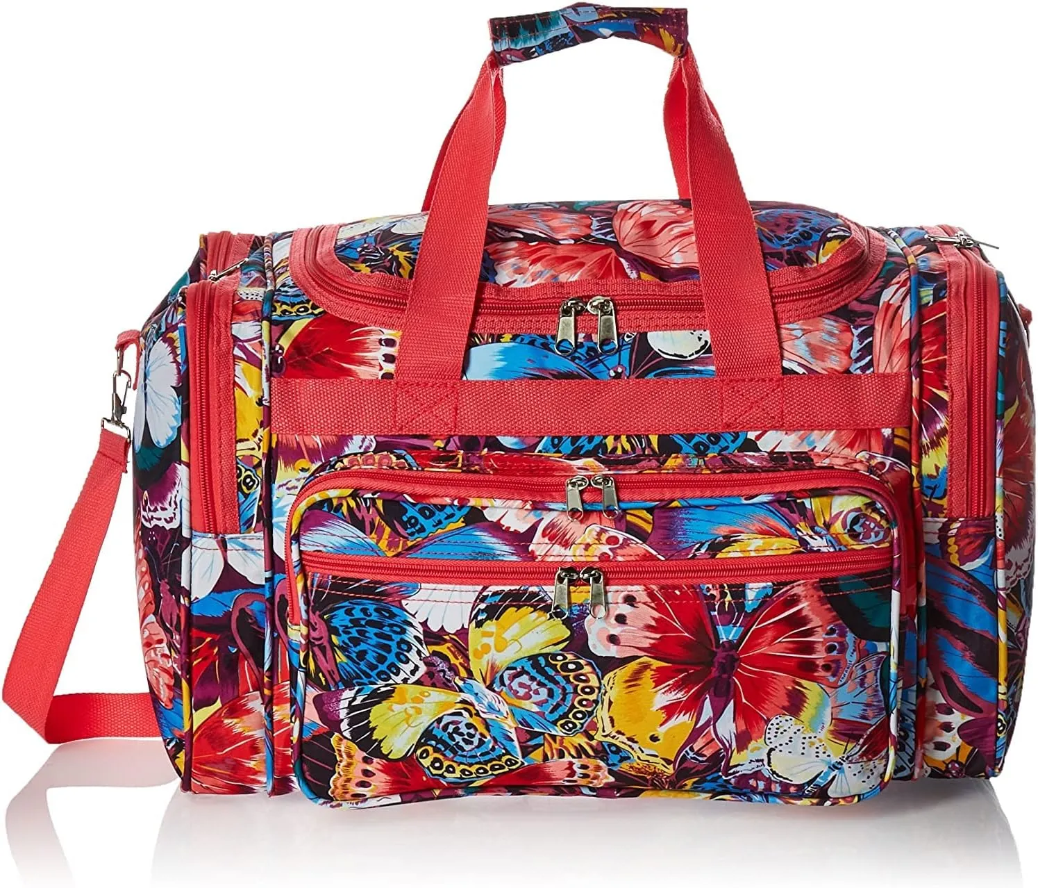World Traveler Animal Prints 19-inch Duffel Bag, Pink Trim Butterfly