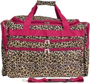 World Traveler Animal Prints 19-inch Duffel Bag, Pink Trim Leopard