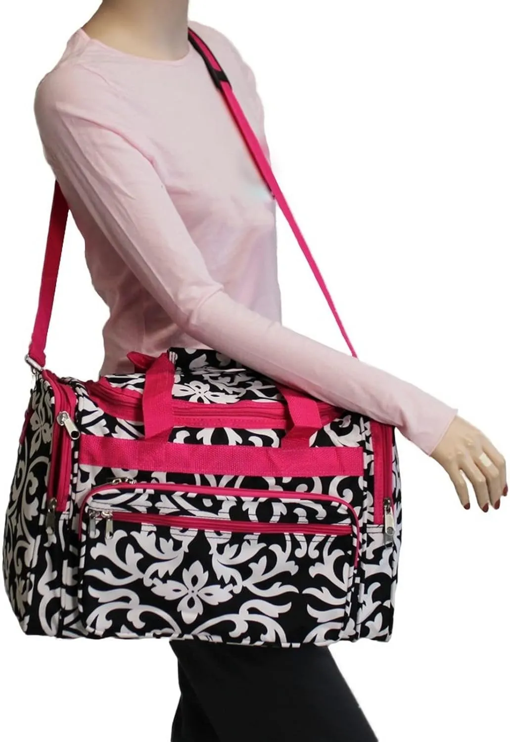 World Traveler Feel Good Prints 19-inch Duffel Bag, Pink Trim Damas